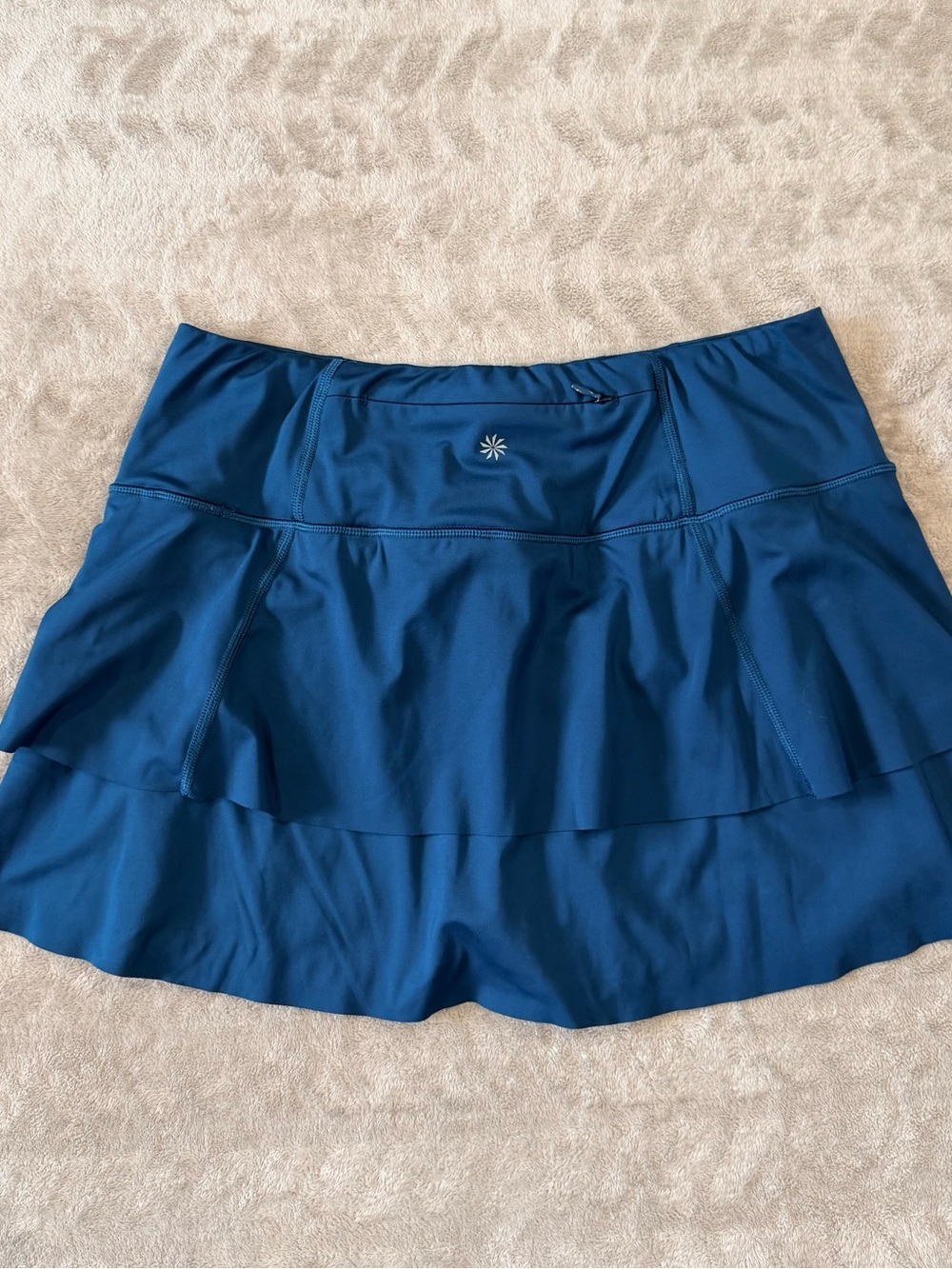 Athleta Sporty Teal Blue‎ Tennis Tiered Athletic Skirt w Shorts Size Medium - Picture 6 of 6